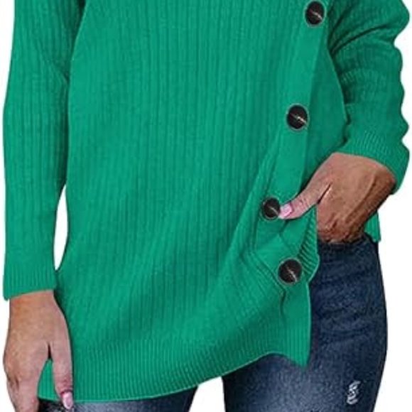 Womens Turtle Neck Long Sleeve Solid Color Casual Plain Pullover Sweater - Picture 4 of 6